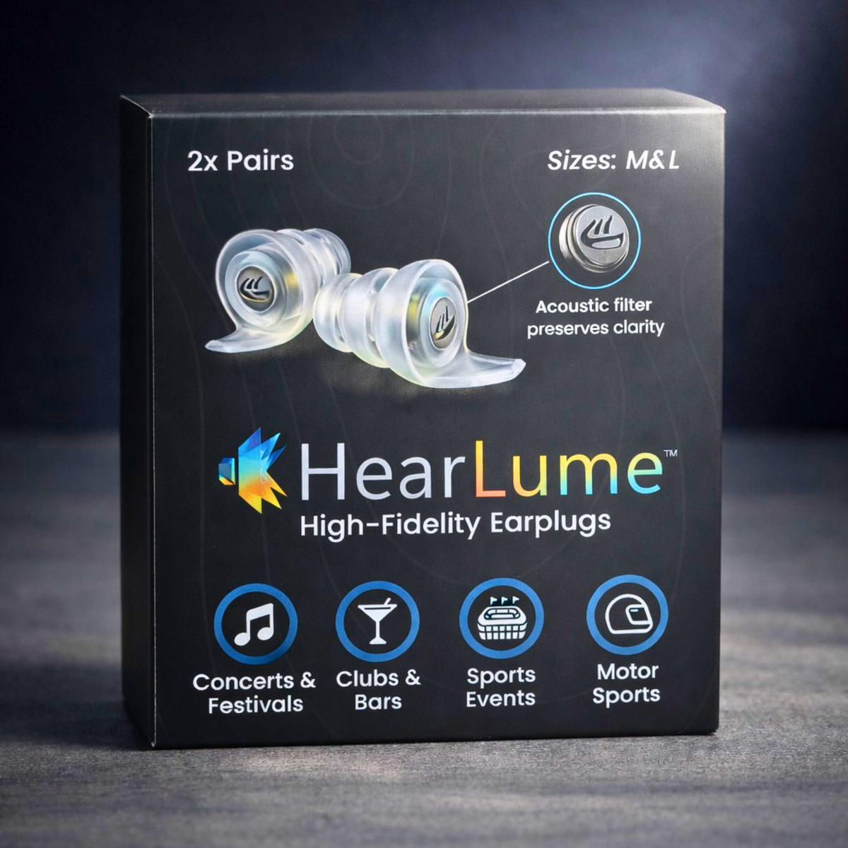 HearLume™ High-Fidelity Earplugs 2-Pair Pack